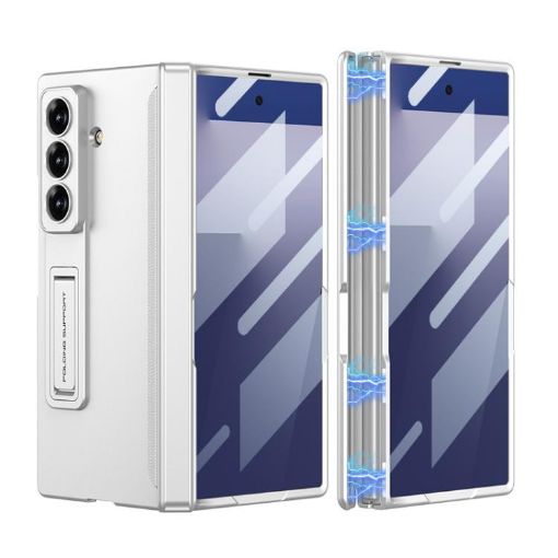 Samsung Galaxy Z Fold7 5G Silver Magnetic Full Cover Case with HD Film - 1