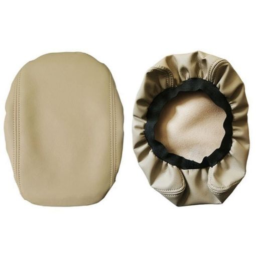 Nissan Teana 2007-2012 Armrest Box Leather Cover Beige Elastic Band - 1