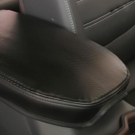 Toyota RAV4 2000 Armrest Box Leather Cover - Carbon Fiber Black - 1