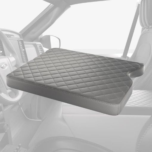 Ford F150 2015-2022 Grey Armrest Box Leather Cover Mat - 1