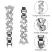 Xiaomi Mi Band 9 Pro/8 Pro/Redmi Watch 5/4 20mm Diamond Metal Band - 3