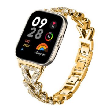 Redmi Watch 3 20mm Diamond Metal Band Gold - xDfind Small Twist - 1