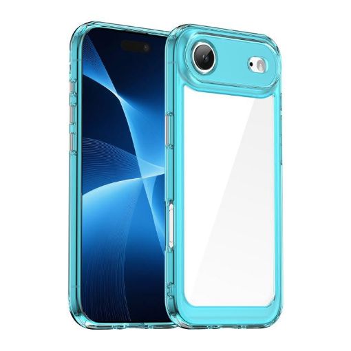 iPhone 17 Air Colorful Series Acrylic TPU Case - Transparent Blue - 1