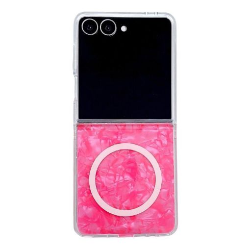 Samsung Galaxy Z Flip7 5G Red MagSafe Case Pearlescent Shell Texture - 1