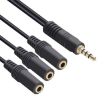 3 in 1 DC 3.5mm Audio Cable with Stereo - Black - 4