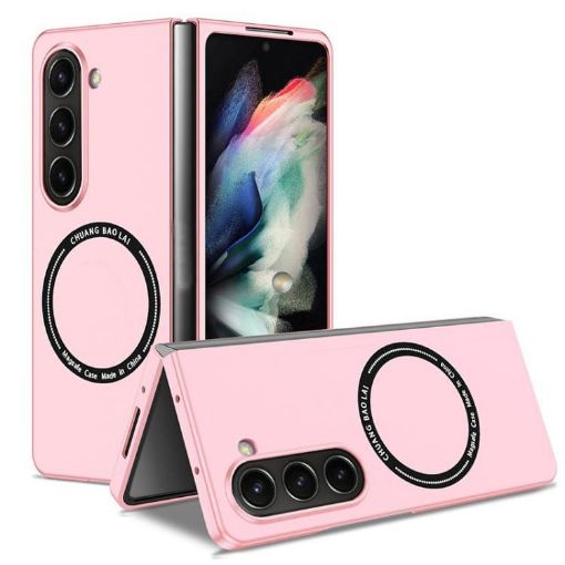 Samsung Galaxy Z Fold5 MagSafe Shockproof Frosted Pink Case - 1
