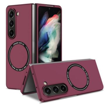 Samsung Galaxy Z Fold5 MagSafe Shockproof Frosted Case - Wine Red - 1