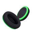 Replacement Earpads for Razer Kaira, 2pcs, Football Net Fabric, Black Green - 3