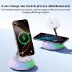 Yesido DS31 3-in-1 Magnetic Wireless Charger with RGB Light - White - 3