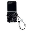 Samsung Galaxy Z Flip5 Case Glitter Dots Pattern with Bow Bracelet Black - 1