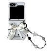 Samsung Galaxy Z Flip6 Case Glitter Dots Pattern with Bow Bracelet White - 1