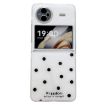 Vivo X Flip Phone Case - Glitter Powder Dots Pattern, White - 1