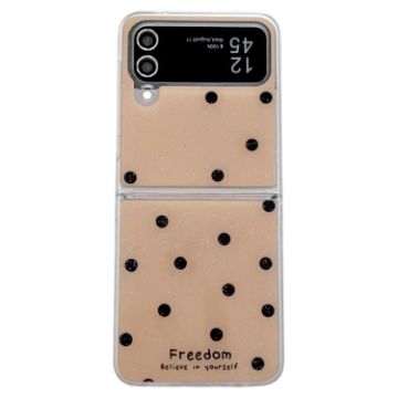 Samsung Galaxy Z Flip4 Gold Glitter Dots Pattern Phone Case - 1