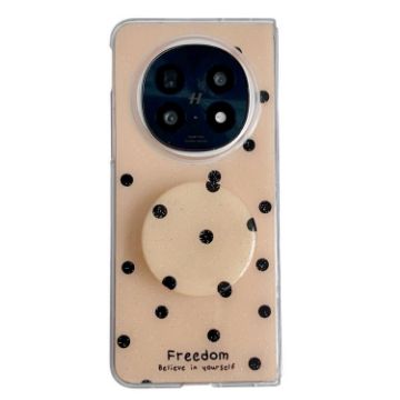 OPPO Find N5 Phone Case Gold - Glitter Dots Pattern with Holder - 1