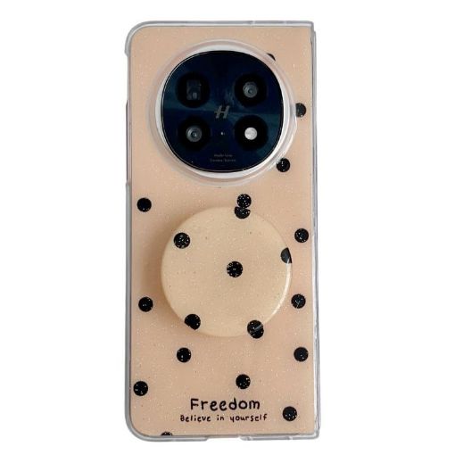 OPPO Find N5 Phone Case Gold - Glitter Dots Pattern with Holder - 1