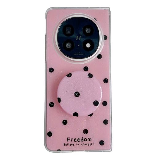 OPPO Find N5 Rose Red Glitter Dots Phone Case with Holder - 1