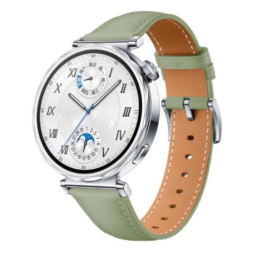 Huawei Watch GT 5 41mm Green Leather Band Silver Buckle - 1
