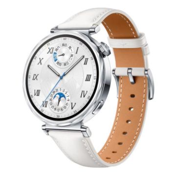 Huawei Watch GT 5 41mm White Leather Band Silver Buckle - 1