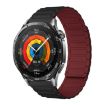 18mm Tri-beads Magnetic Silicone Watch Band - Black Wine Red - 1
