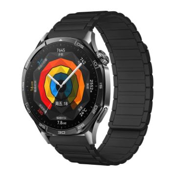 18mm Black Tri-beads Magnetic Silicone Watch Band - 1