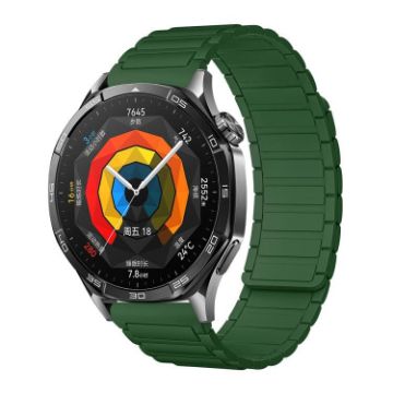 Dark Green 18mm Tri-beads Magnetic Silicone Watch Band - 1