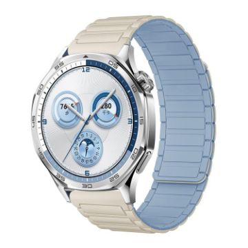 Tri-beads Magnetic Silicone Watch Band 20mm - White Fog Blue - 1