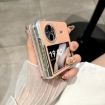 Vivo X Flip Glitter Powder Dots Phone Case with Holder - White - 3
