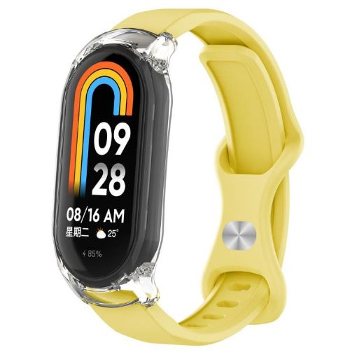 Xiaomi Smart Band 9/8 Yellow Silicone Band & Transparent Case - 1