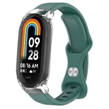Xiaomi Smart Band 9/8 Pine Green Silicone Band & Case - Butterfly Buckle - 1