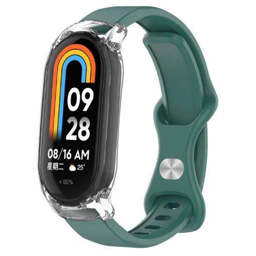 Xiaomi Smart Band 9/8 Pine Green Silicone Band & Case - Butterfly Buckle - 1