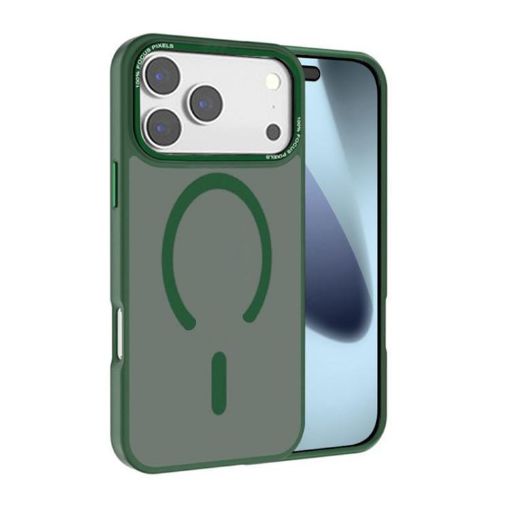 iPhone 17 Pro Kalebol Metal Lens Frame MagSafe Case Dark Green - 1