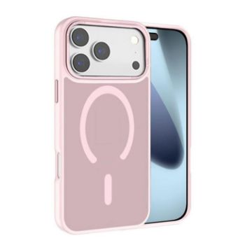 iPhone 17 Pro Pink Kalebol Metal Lens Frame MagSafe Frosted PC Case - 1