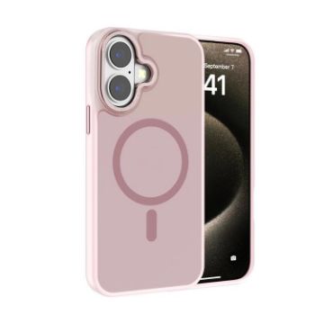 iPhone 17 Kalebol Pink Metal Lens Frame MagSafe Frosted PC Case - 1