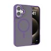 iPhone 16 Kalebol Metal Lens Frame MagSafe Frosted Case Dark Purple - 1
