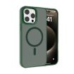 iPhone 15 Pro Kalebol Metal Lens Frame MagSafe Case - Dark Green - 1