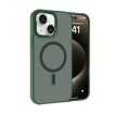 iPhone 15 Kalebol Metal Lens Frame MagSafe Frosted Case Dark Green - 1