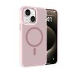 iPhone 14 Plus Pink Kalebol Metal Lens Frame MagSafe Frosted PC Case - 1