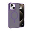 iPhone 14 Kalebol Metal Lens Frame MagSafe Frosted PC Case Dark Purple - 1
