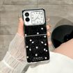 Huawei Nova Flip Phone Case - Glitter Dots Pattern with Holder (Black) - 2