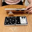 Huawei Nova Flip Phone Case - Glitter Dots Pattern with Holder (White) - 5