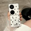 Huawei Pocket 2 Phone Case with Holder - Glitter Powder Dots, White - 2