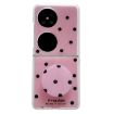 Huawei P50 Pocket Rose Red Glitter Dots Phone Case with Holder - 1