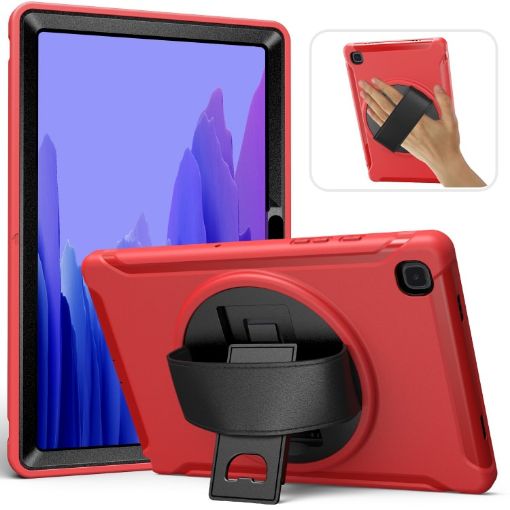 Samsung Galaxy Tab A7 2020 T500/T505 Red 360 Rotating Case with Strap - 1