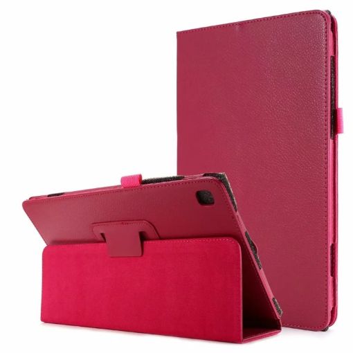 Samsung Galaxy Tab A7 10.4 (2020) Magenta Leather Case with Holder - 1