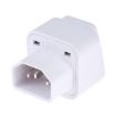 Universal Socket to C14 Male Plug Power Adapter Charger (White) - Portable - 3