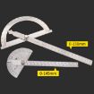 Stainless Steel Protractor Angle Finder with 145mm Arm Ruler Tool - 5