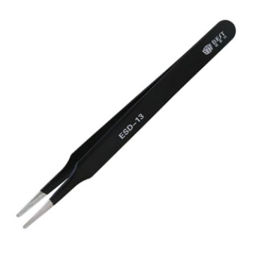 Precision Anti-static ESD Stainless Steel Tweezers - BEST BST-13 - 1