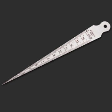 Stainless Steel Wedge Feeler Gauge 1-15mm Metric Imperial Ruler Tool - 1