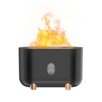 Black USB Simulation Flame Humidifier - Compact & Stylish Design - 1