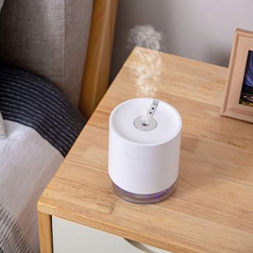 USB Smart Induction Ultrasonic Spray Humidifier with LED (White) - 1